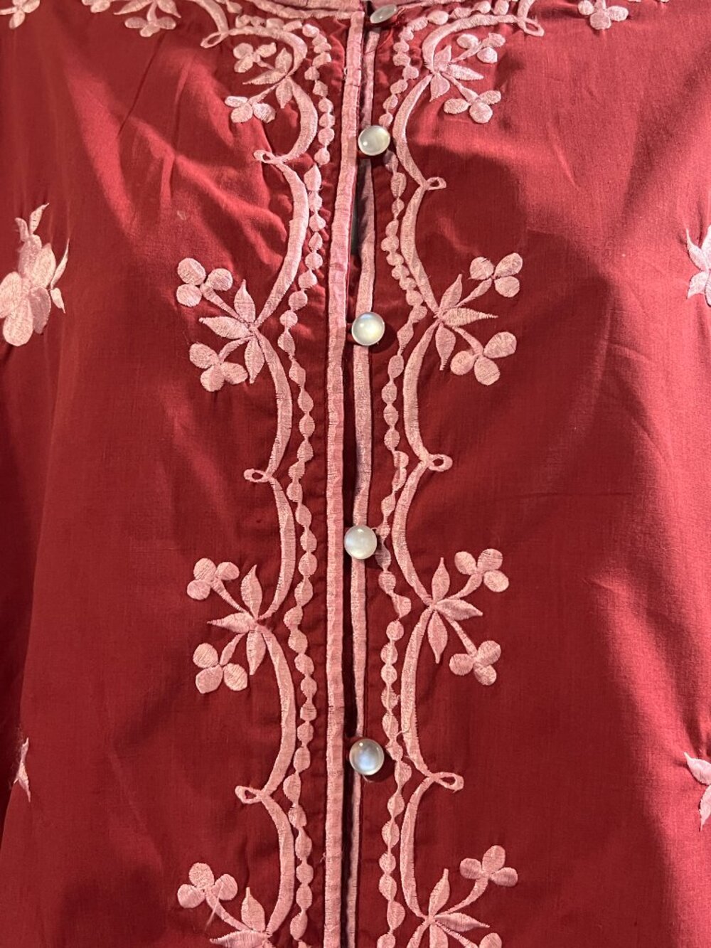 Vintage Coastal Grandmacore 70s Boho Chuchi Embroidered Tunic Top Women's XL - Picture 3 of 7